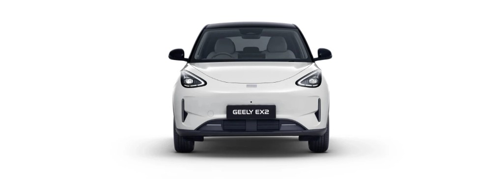 Geely EX2 front in Moon White with black roof